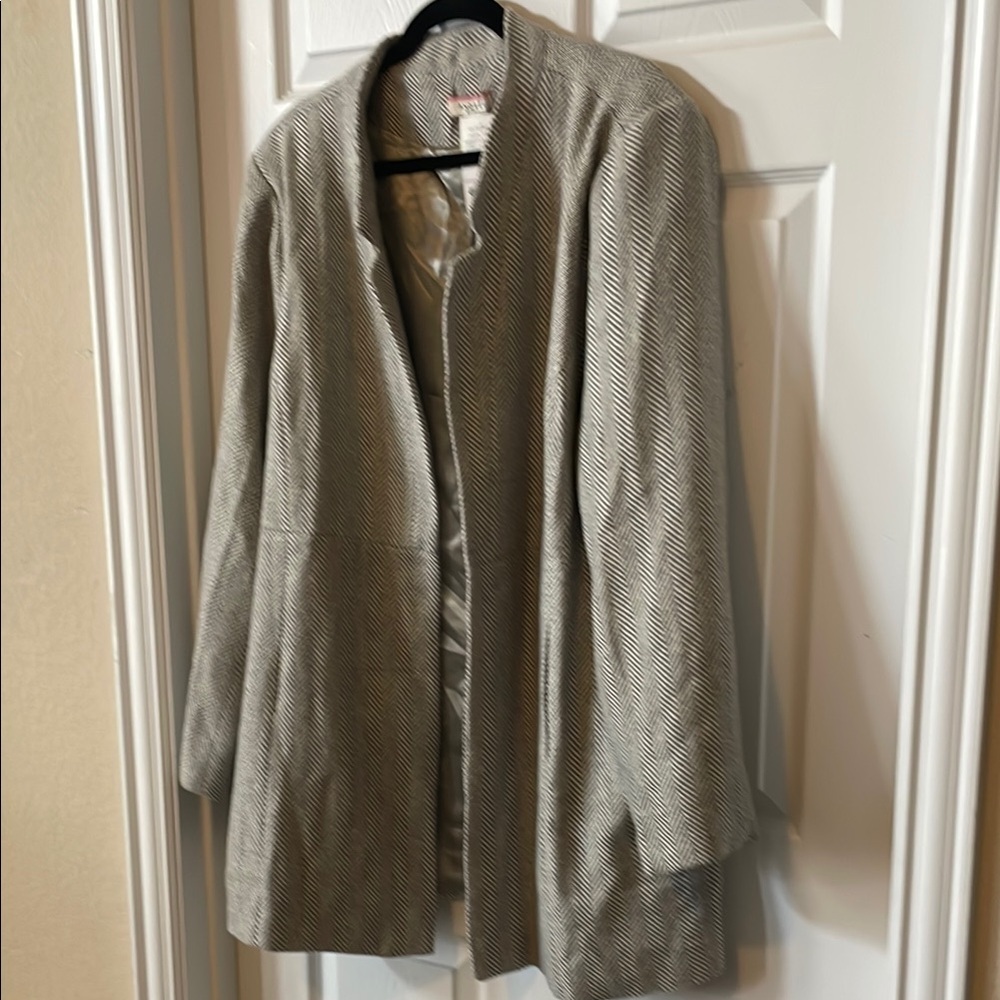 ANDREE BY UNIT Gray Chevron Open Blazer